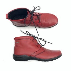 Josef Seibel Fabienne Red Leather Lace-Up Bootie Size 8